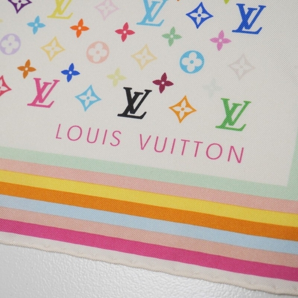Louis Vuitton Silk Multicolor Monogrammed Scarf! - Picture 3 of 7